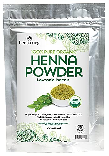 Natural Pure Brown Henna 100% All Natural Indigo Powder for Temporary Tattoos, Hair Dye & Beard Dye (Henna) Organic, Herbal & Vegan Chemical & Cruelty Free 1000 grams -  Discovery Naturals