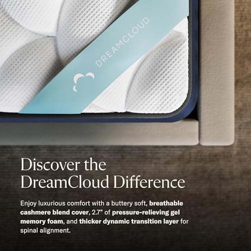 Image of DreamCloud Premier 13 inch Twin Mattress - Luxury Gel Memory Foam - 365 Night Trial - Premium Pressure-Relieving Layers - Forever Warranty - CertiPUR-US Certified
