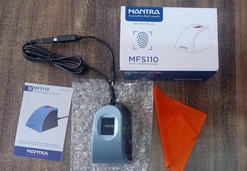 Image of Mantra MFS 110 with 3 Years Warranty 5 Year RD Service Mantra Fingerprint biomertic Fingerprint Scanner | Aadhaar Authentication Device