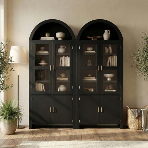 Nordivale 2 Pcs 71" Tall Arched Kitchen Pantry, Modern Farmhouse