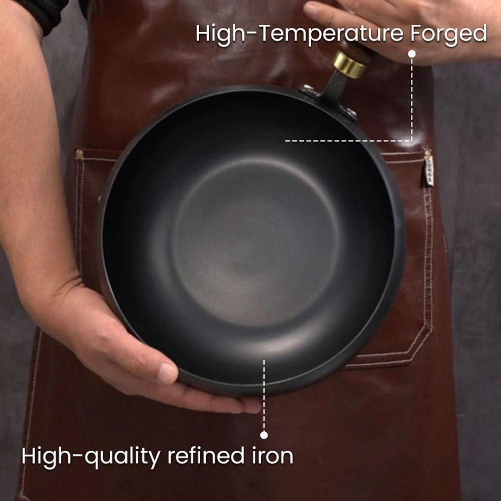 Hammer Finish Wok Suntuup Japanese Pure Iron Fry Pan - Uncoated, 11 ...