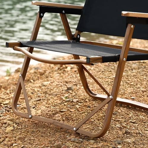 Chaise de camping pliante noire en aluminium taille petite - 2
