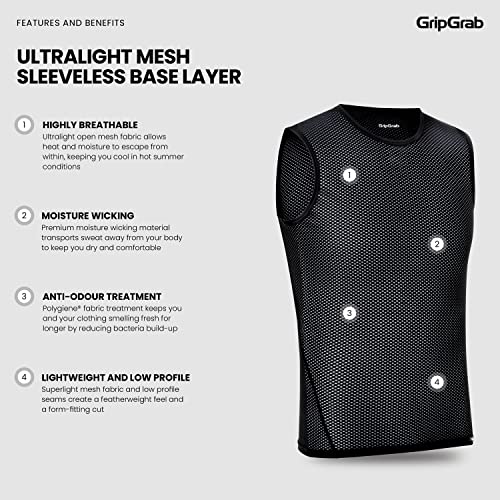 Gripgrab Ultralight Sleeveless Summer Cycling Mesh Base Layer Anti-Odour Under-Shirt Vest Lightweight Bicycle Underwear #TOP1