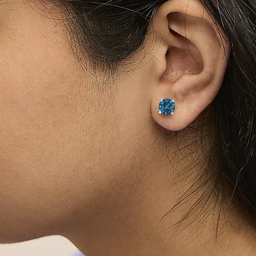 14K Gold Blue 1.00 Cttw to 3.00 Cttw Lab Grown Diamond Stud Earrings with Screw Backs4