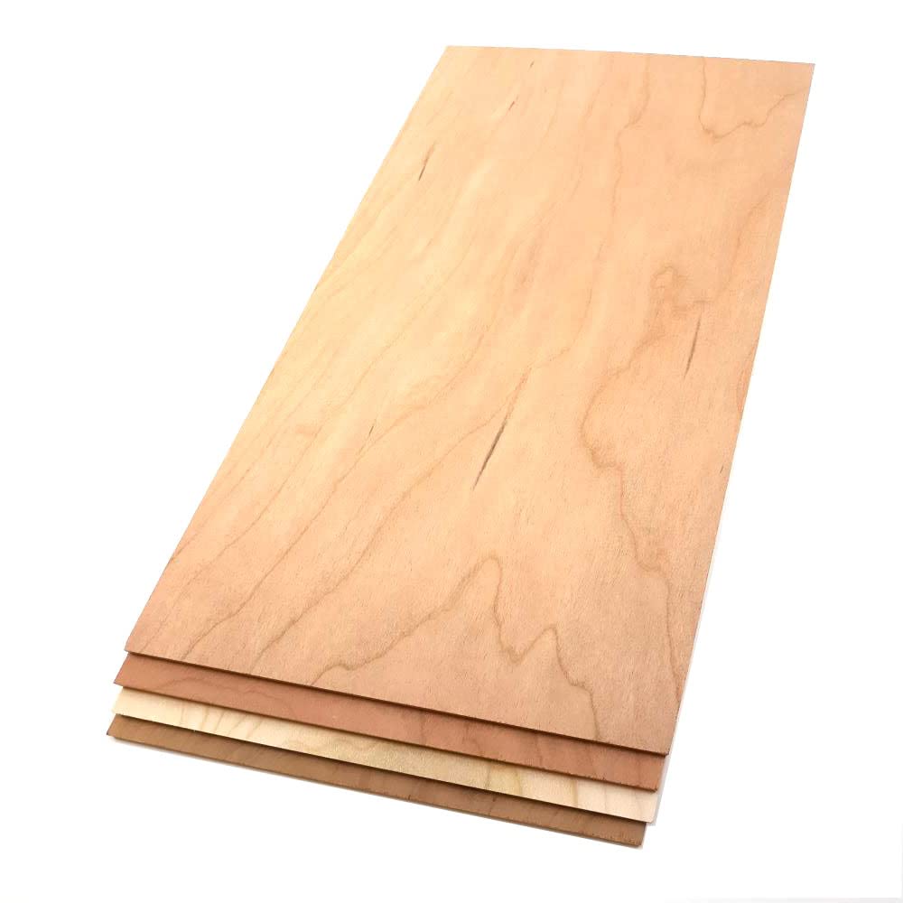 Cherry Hardwood Planks - 4-Pack Cherry Craft Wood for Unfinished Wood Crafts - 1/4’’ (6mm) 100% Pure Hardwood - Laser Engraving Blanks - Cherry Hobby Wood for Crafts and Gifts