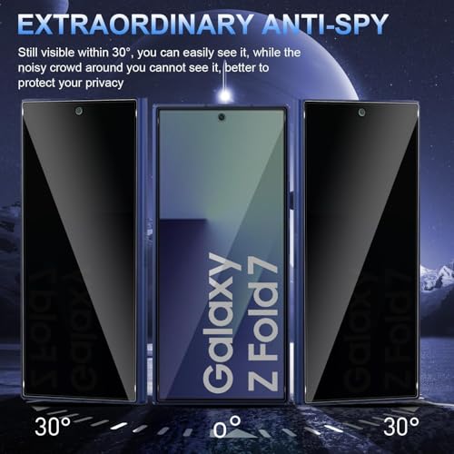 Image of QsmQam Anti-Spy Privacy Tempered Glass Compatible with Samsung Galaxy Z Fold 7 5G with Anti-Explosion 9H Hardness Screen Guard(Pack of 2)