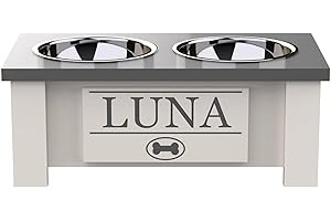 Elevated Dog Bowl Stand with Personalized Storage