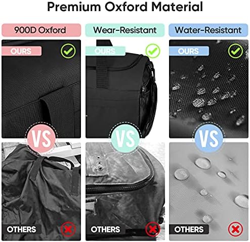BALEINE Duffle Bag for Men and Women, Waterproof Dufflebag with Wet Clothes & Shoe Compartments for Sports, Gym, Travel (Black) 4 BALEINE Duffle Bag for Men and Women, Waterproof Dufflebag with Wet Clothes & Shoe Compartments for Sports, Gym, Travel (Black)