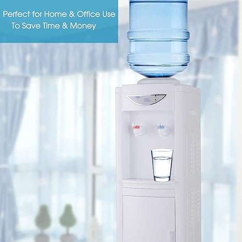 Miniatura 3 de Dispensador de agua fría y caliente de carga superior, enfriadores de agua de 5 galones con gabinete de almacenamiento y cerradura de seguridad para