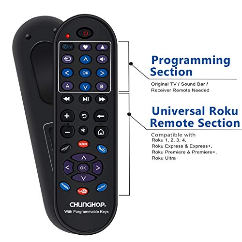 Universal Remote Control for Roku Streaming Player with 12 Learning Keys to Control