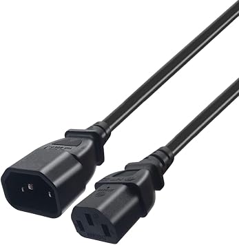 0.3m IEC320 C14 to C13 Power Cord, Straight to Straight, 30.75mm2,for Monitors,PC,LED Lighting Displays, Space-Saving Straight Design 0.3m Straight to Straight IEC320 C14 to C13
