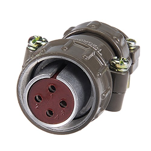 Uxcell Aviation Connector, 20Mm 4P 25A 220V P20-4 Waterproof Male Wire Panel Power Chassis Metal Fittings Connector Aviation Silver Tone #TOP4