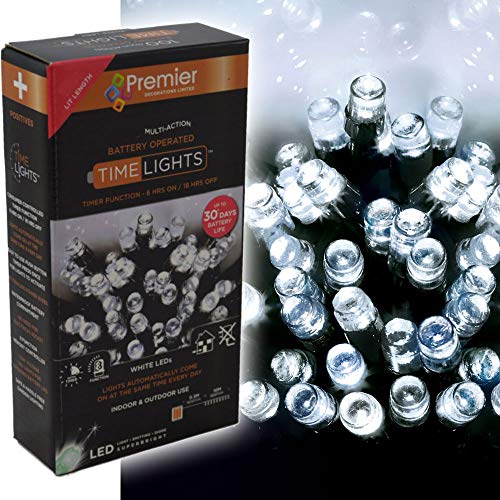 Image of 200 LED 20m Premier Battery 8 Function Outdoor Smart Timer Lights Cool White
