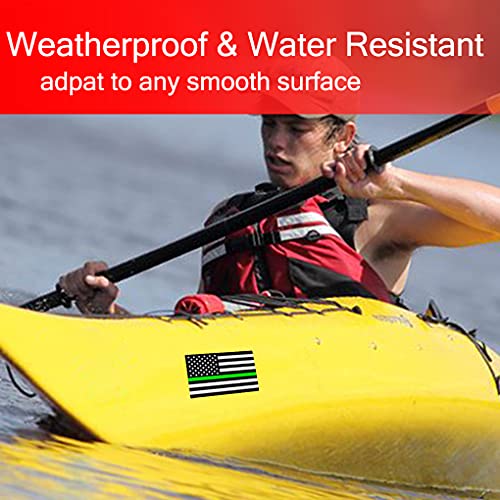 3 Pcs Of Reflective Thin Green Line American Flag Stickers And Skull Tattered Subdued Us Flag Reflective Car Decal With Thin Green Line, Compatible With Motorcycles, Cars And Trucks. #TOP6