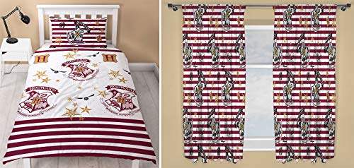Image of KidCo Harry Potter 'Muggles' Crest Single Duvet & Matching 72" Drop Curtains Bedding Set