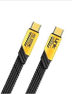 Linktech K472 Mecha Style Type-C to Type-C 100W 1.2mt Şarj Kablosu Sarı