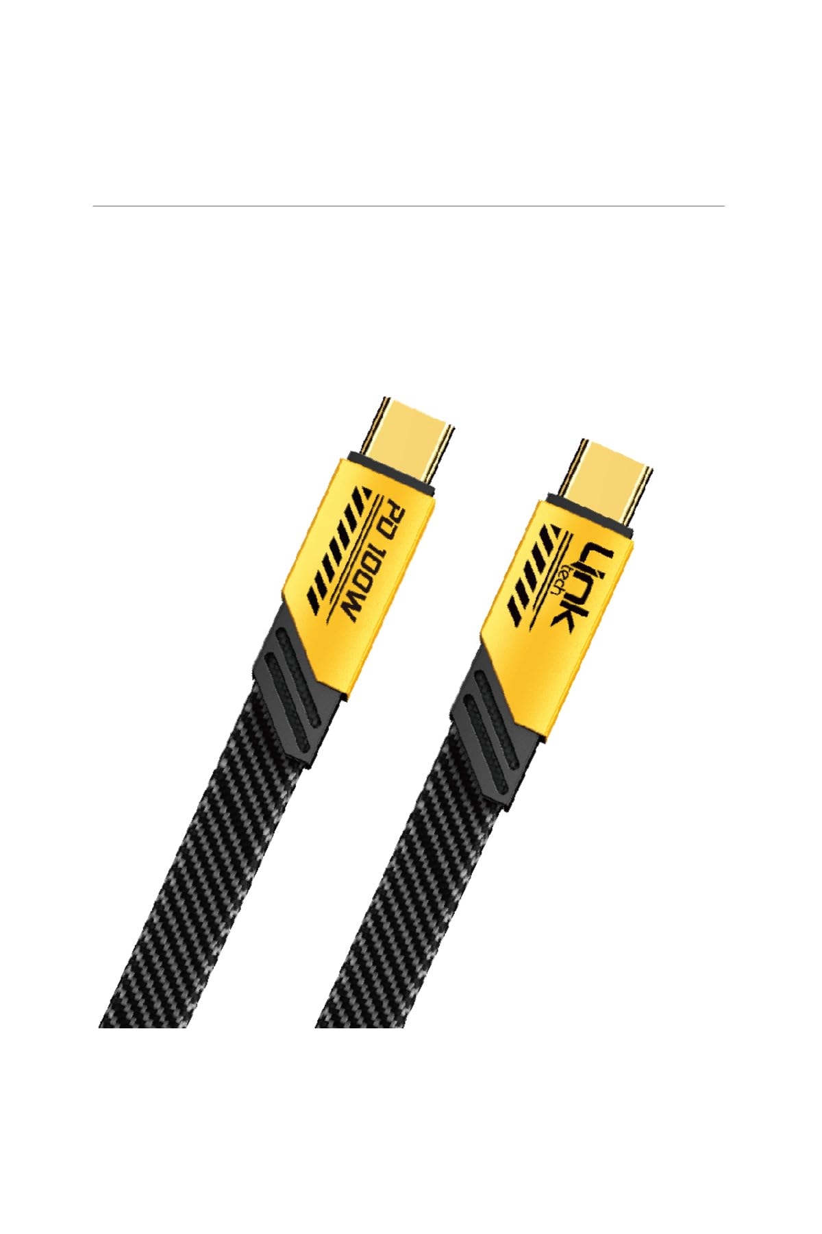 Linktech K472 Mecha Style Type-C to Type-C 100W 1.2mt Şarj Kablosu Sarı