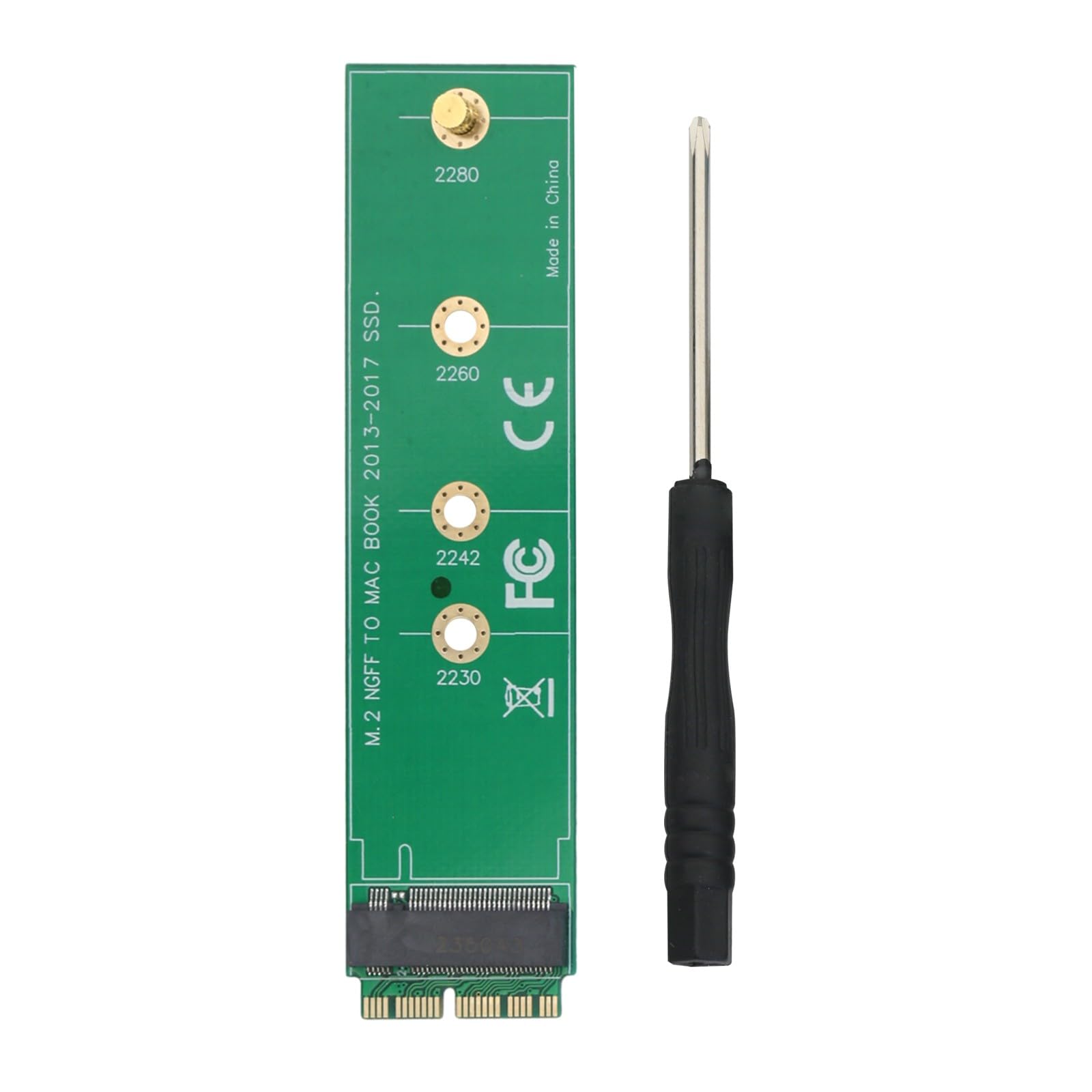 suckoo for MacBook Air Pro 2013-2017 A1465 A1466 A1398 A1502 12+16Pin to NVME M-Key M.2 PCI-E 4.0 3.0 SSD Hard Drive 2230 2242 2260 2280 Adapter Converter Expansion Board Green