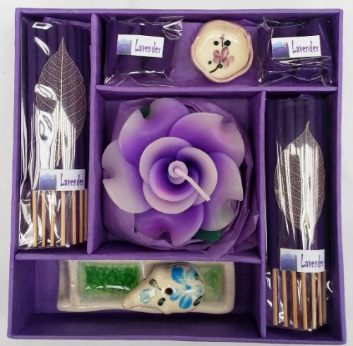 Set de regalo con vela y quemador de incienso 