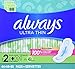 Always Ultra Thin Long Super Pads with Wings, Unscented, 88 Count