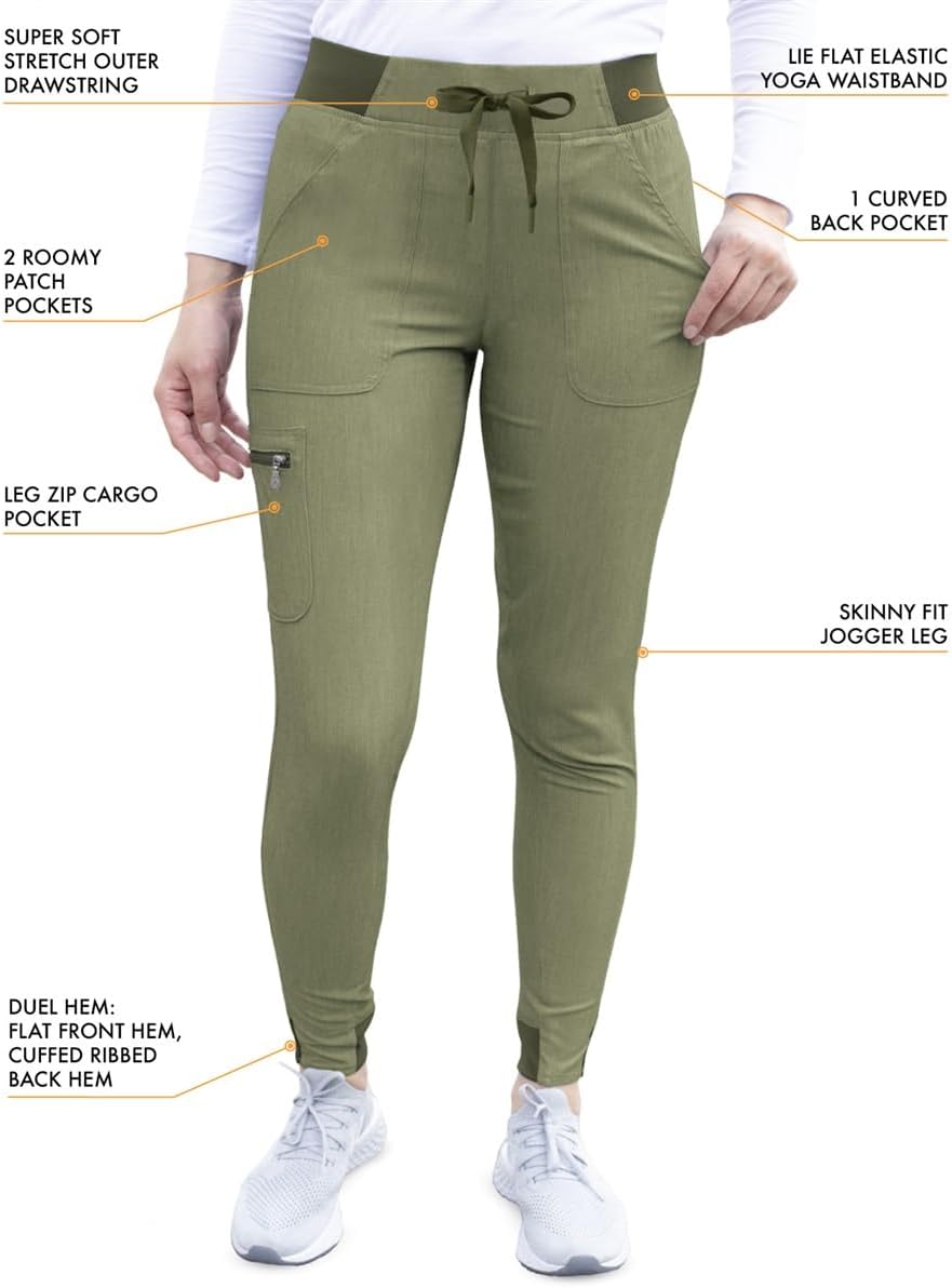 Adar Pro Scrubs for Women - Ultimate Yoga Jogger Scrub Pants