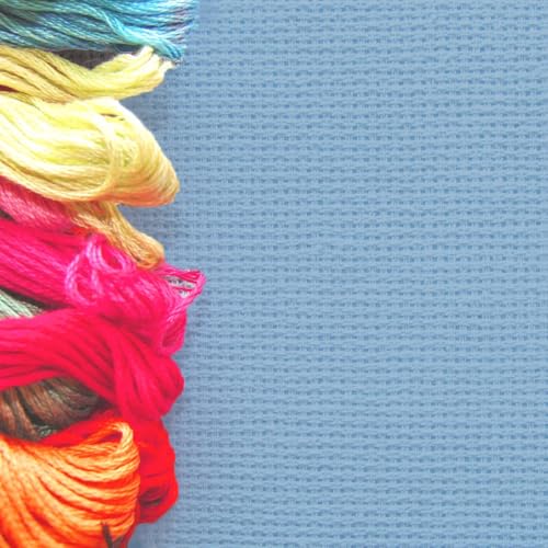 Image of Essentials By Leisure Arts Aida Cloth, 18 Count, Pale Cornflower, 12 pc, Bulk, Cross Stitch Fabric, Embroidery Fabric, Cross Stitch Supplies for Crafting, Stitching, and Sewing Projects 15X18