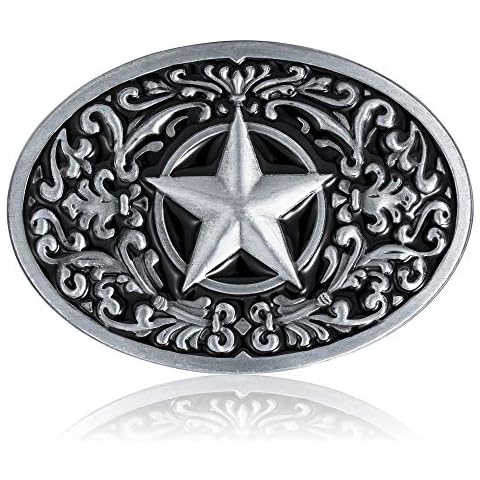 Fashion Vintage Celtic Knot Belt Buckle Men's Simple Cowboy Belt Buckle (Silver star) Cover
