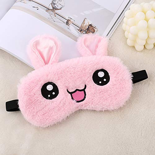 Image of Jenna Cute Gel Fur Sleeping Eye Shade Mask Cover for Insomnia, Meditation, Puffy Eyes and Dark Circles Kitty Pink