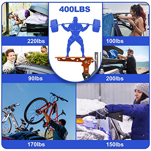 Ristow Upgraded Car Door Step Adjustable Extended Roof Rack Stand Pedal Foldable Ladder Max Load 400 Lbs With Storage Bag And Cleaning Cloth Universal Fit For Most Car, Suv, Truck #TOP2