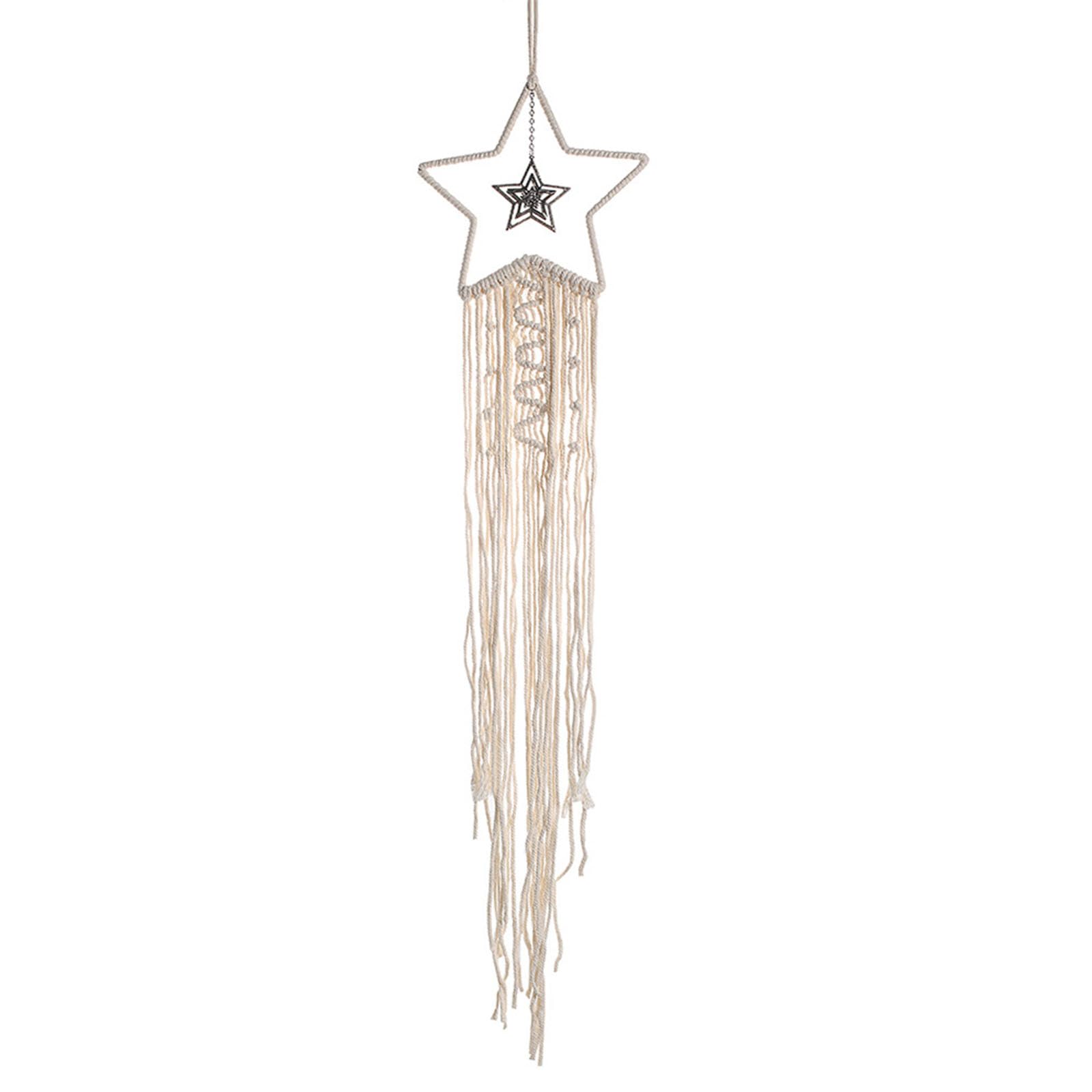 Atrapasueños de búho tejido a mano con estrellas decoración de luna colgante