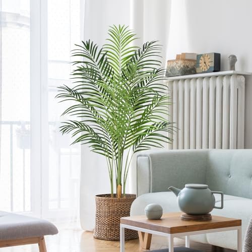 5ft Artificial Palm Tree Indoor Plant Tall Fake Tropical Paradise...