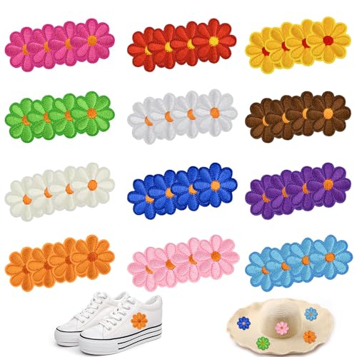 MININUSI 48 Parches para Ropa Plancha Apliques Bordados de Flores para Ropa Pegatinas Ropa Plancha Apliques Adhesivos para Ropa Apliques de Flores Colores para Ropa Camiseta Chaquetas Sombrero Bolsas