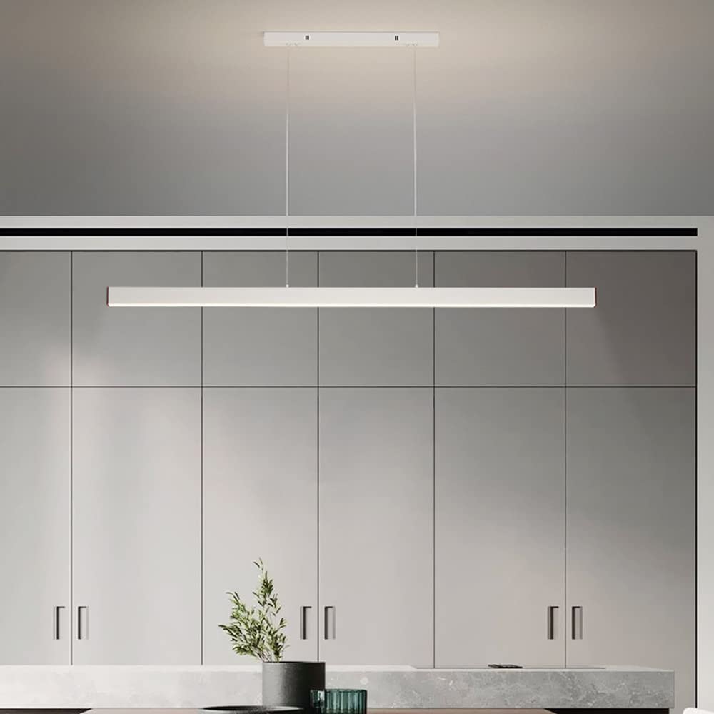 Lampada a sospensione a LED dimmerabile, lampadario lineare minimalista con telecomando, lampada a sospensione moderna a soffitto, tavolo da biliardo sala da pranzo lampadari ad isola cucina