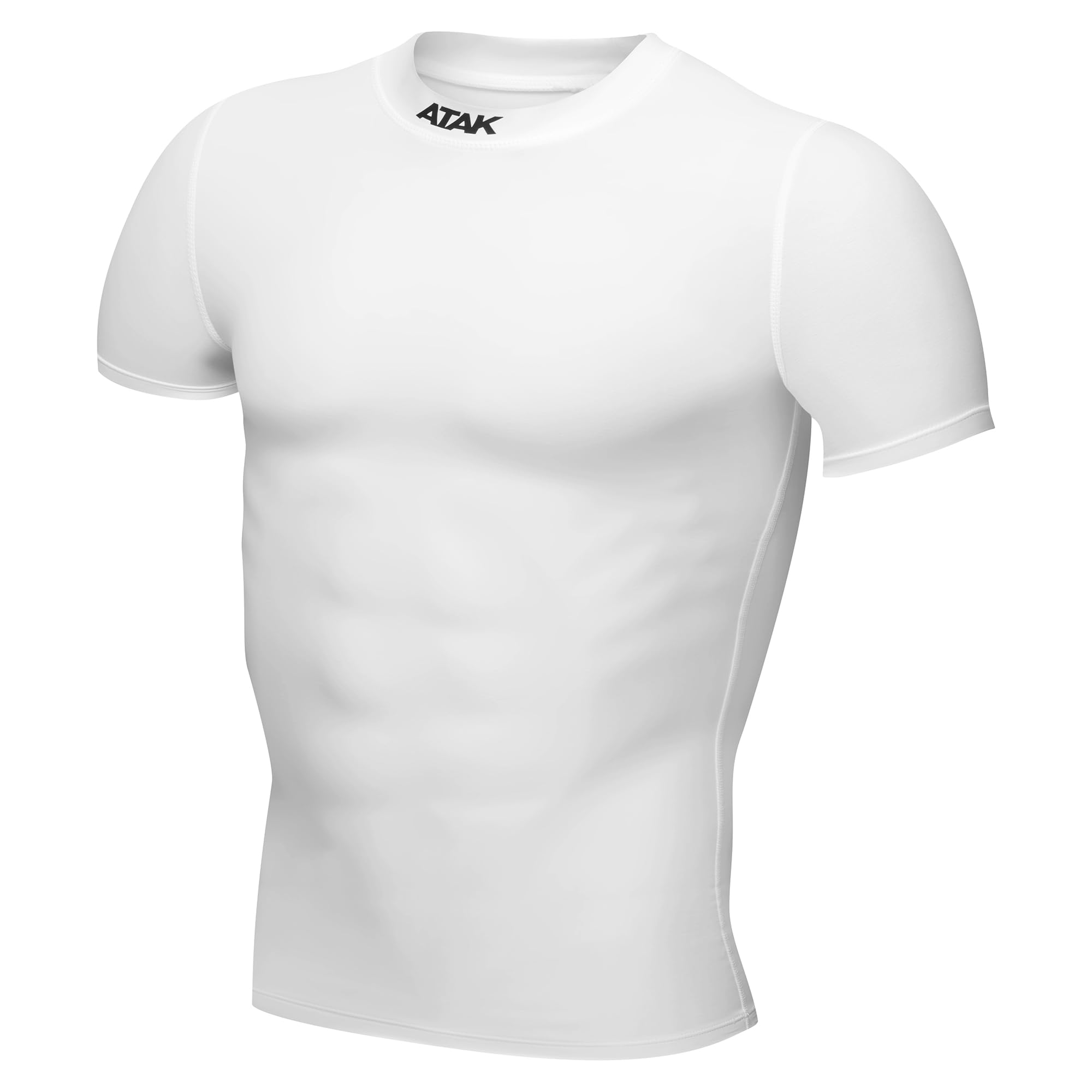 Atak Unisex White Sports Compression Shirt Short Sleeve