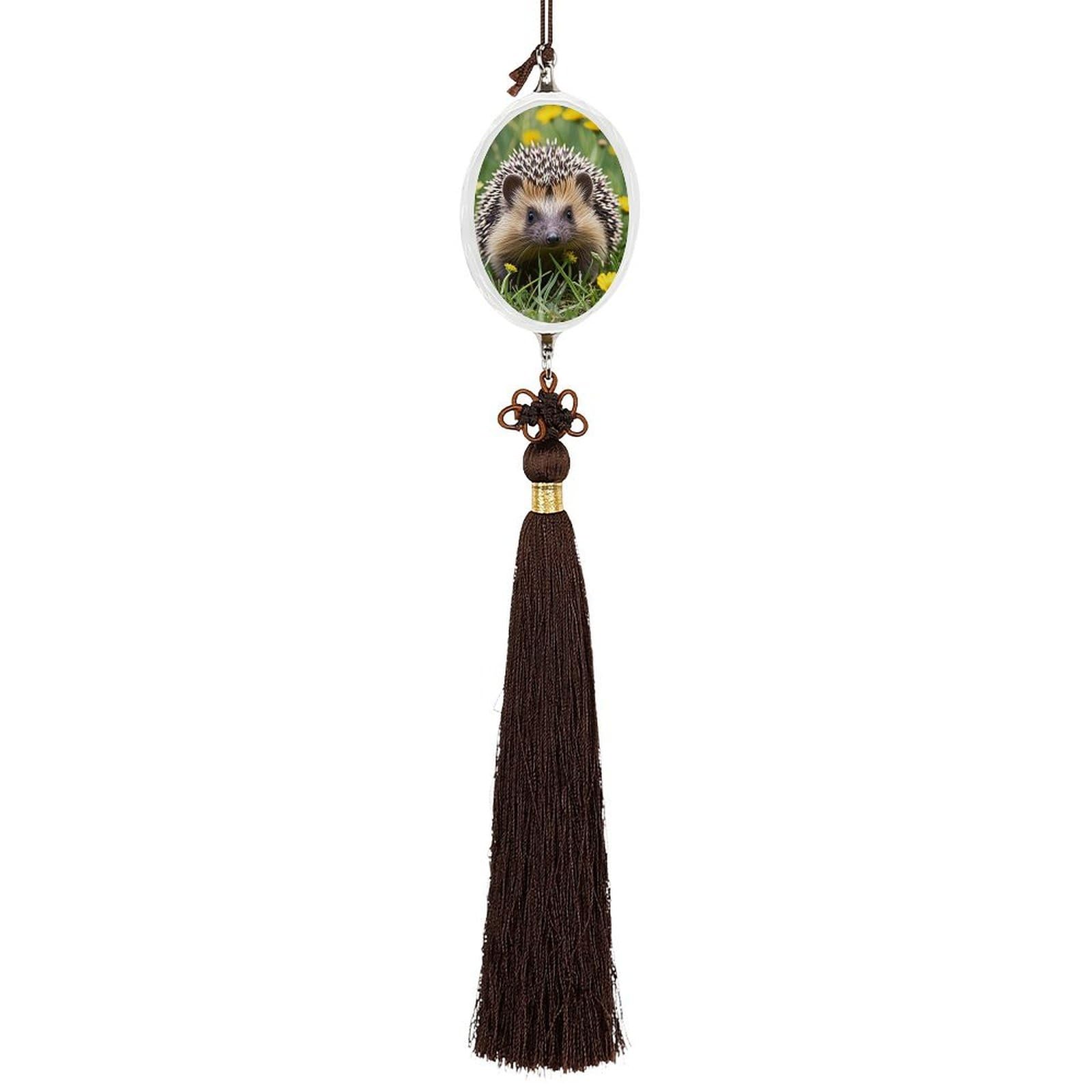 Crystal Auto Pendant Charms Ellipse Crystal Car Rear View Mirror Charms Hedgehog Auto Hanging Interior Ornament Pendant Car Interior Accessories for Women Men CarCharms Decor
