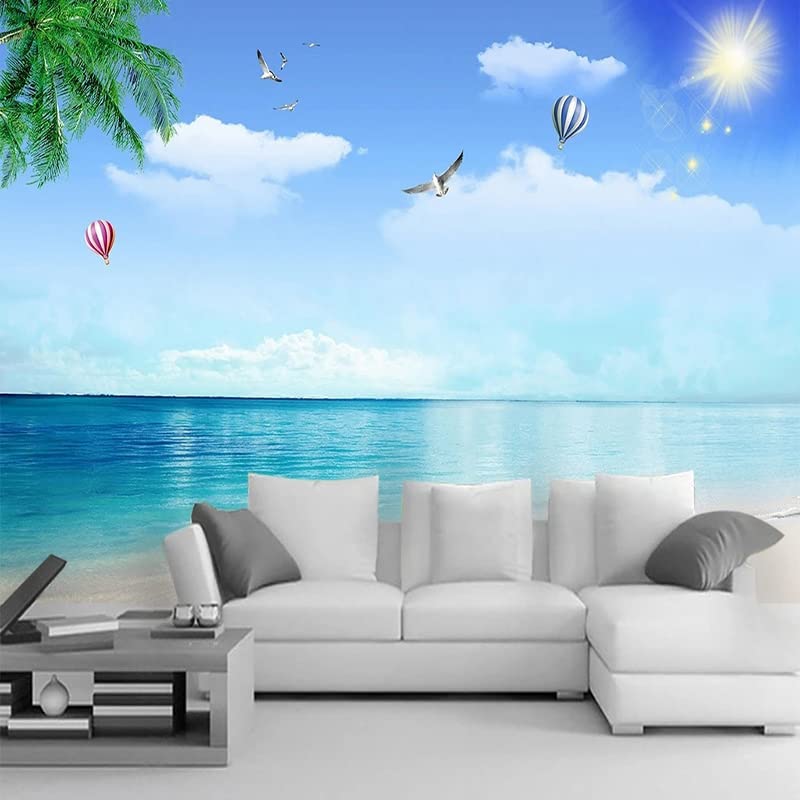 Papier peint plage noix de coco pour une chambre ambiance tropiques