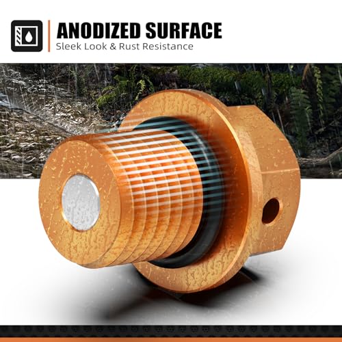 Image of NICECNC M12 x P1.5 Magnetic Drain Plug, Orange | Compatible with KTM 125-530 SX /SX-F /EXC /EXC-F /EXC-R /XC /XC-W /XC-F 2000-2023
