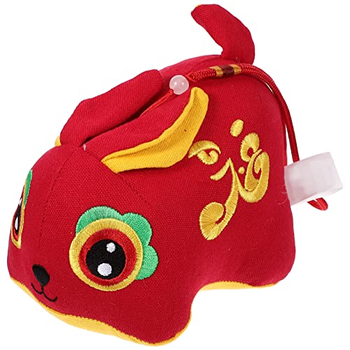 TOBBOMEY bendición Conejo muñeca Almohada de Conejo de Juguete año del Peluche de Conejo Mascota del Conejo del Zodiaco año de la muñeca de Conejo muñeco de Conejito Muñeca Conejo paño Rojo