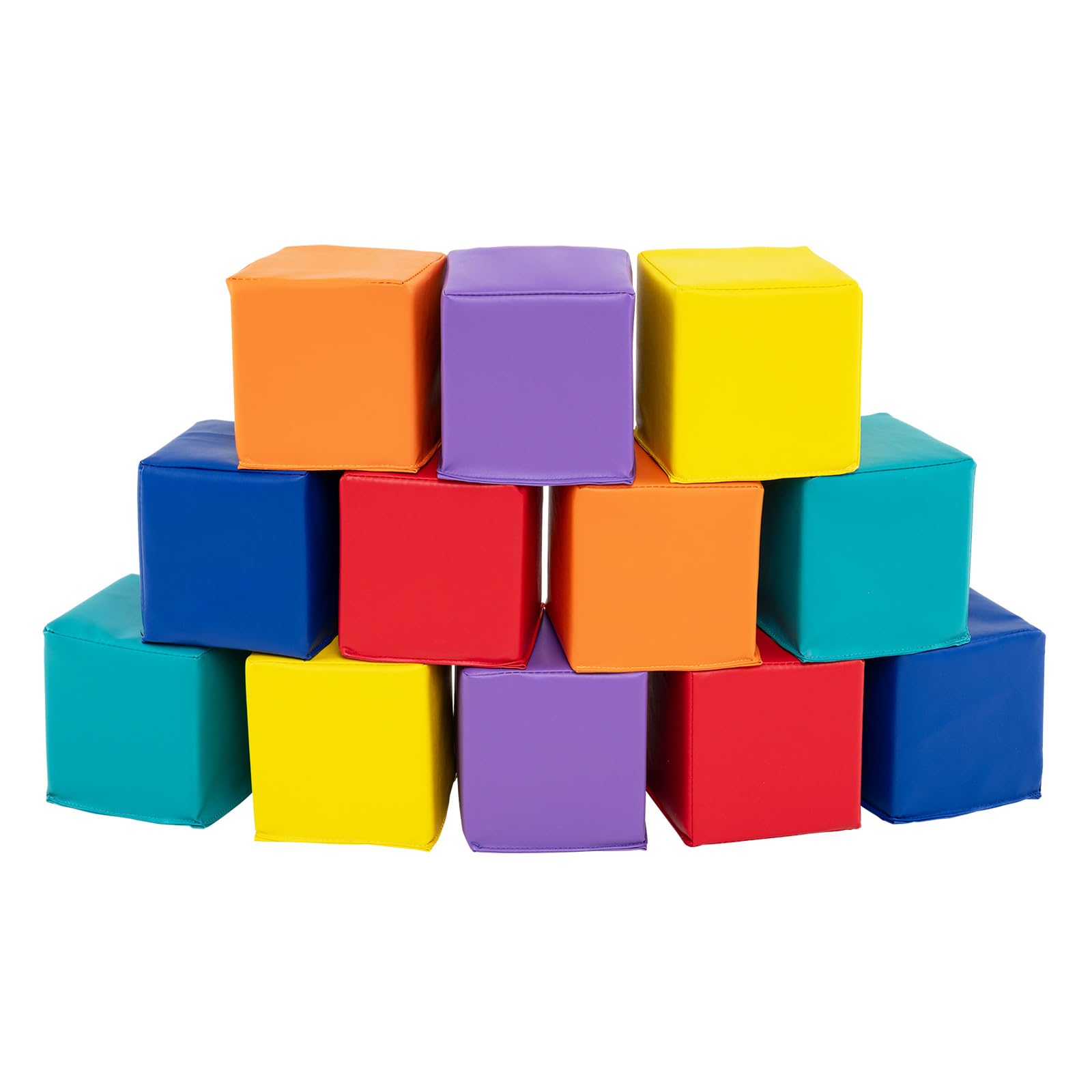 GOPLUS 12-teiliges Schaumstoff-Bausteine, Softbausteine für Kleinkinder zum Klettern, weiches Bausteine Set 14 cm x 14 cm