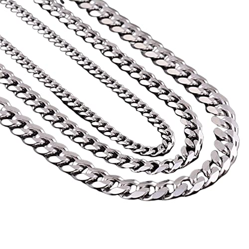 Generic Never Fade 3.5Mm-7Mm Stainless Steel Cuban Chain Necklace Men Link Curb Chain Gift Jewelry