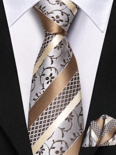 Image of Hi-Tie Boys Tie Pre-Tied Pocket Square Set Adjustable Kids Neckties Age 7-11 Years School UniForm Graduation