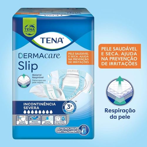 Tena Slip Dermacare, Fralda Geriátrica para Incontinência Urinária, EG - 16 unidades