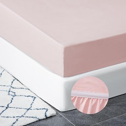 Mohap Sábana bajera tamaño Queen con banda ancha, bolsillo profundo, ajuste apretado, sin pelusas, microfibra de doble cepillado 1800, duradera y