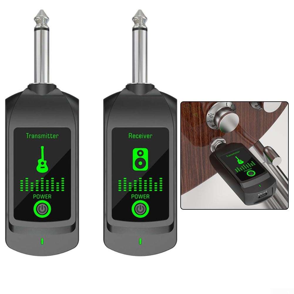 Système de guitare sans fil rechargeable, émetteur-récepteur de portée de 50 m pour guitare électrique, transmission audio (un à un)