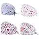 Ziyonix 4 Stück OP Haube Baumwoll Peeling-Mütze mit Schweißband und Knöpfen Chirurgische Hut Staubkappe Verstellbar Bandana Cap Kochmütze für Damen Herren