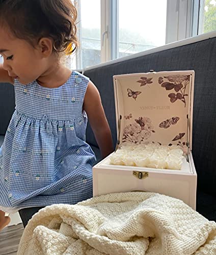 Sweet Acorn Knit Baby Blanket In Cable Pattern, Organic Cotton Blankets For Crib Or Stroller, Receiving Blankets - Salt White #TOP3