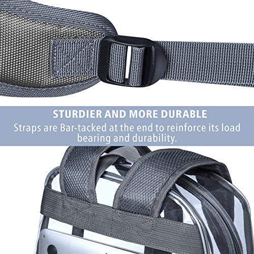 Packism Clear Backpack, Large Clear Backpack Heavy Duty Transparent Backpack, See Through Backpack Clear Bookbag For Student, School, Work, Travel, Grey #TOP4