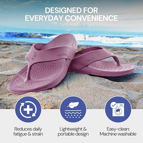 Image of NUUSOL Unisex Cascade Flip Flops; Non-Slip Hiking /Plantar Fasciitis Footwear; Soft Cushion, Lightweight & Comfortable; Arch Support & Textured Footbed, Pain Relief for Joint, Neck & Back Injuries