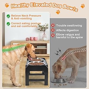 Elevated-Dog-Bowls-4-Height-Adjustable-Raised-Dog-Bowl-Stand-with-2-Thick-50oz-Stainless-Steel-Dog-Food-Bowls-Non-Slip-Dog-Feeder-for-Large-Medium-Dogs-Adjusts-to-37-92-1075-1236-Black - Cucciolini Doodles Elevated-Dog-Bowls-4-Height-Adjustable-Raised-Dog-Bowl-Stand-with-2-Thick-50oz-Stainless-Steel-Dog-Food-Bowls-Non-Slip-Dog-Feeder-for-Large-Medium-Dogs-Adjusts-to-37-92-1075-1236-Black