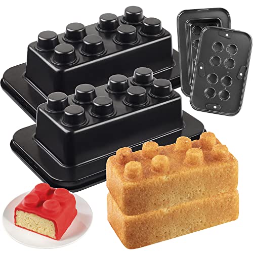 CucinaPro Stampo per torte a forma di mattone, confezione da 2 pezzi, costruire, decorare, impilare torte a forma di 3D da 22,9 cm, per feste di compleanno per adulti, occasioni speciali o regalo di